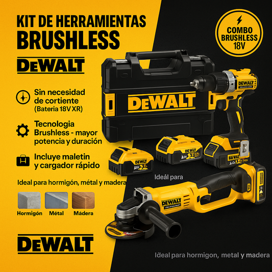DeWalt DCF405FN 🔧 Taladro Brushless DeWalt 880 ⚡ con Kit de Herramientas 🛠️ Juego Combinado – Sin Batería ❌